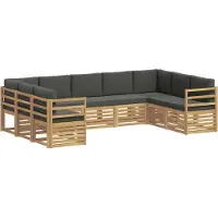 vidaXL Buiten bank set 9 st Wit en antracietkleurig Polyester