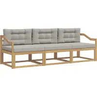 vidaXL Buiten bank set 3 st Wit en Lichtgrijs Polyester