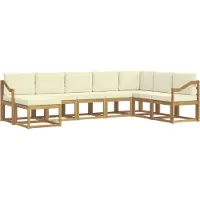 vidaXL Buiten bank set 8 st Wit en crèmekleurig