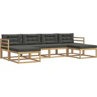 vidaXL Buiten bank set 6 st Wit en antracietkleurig