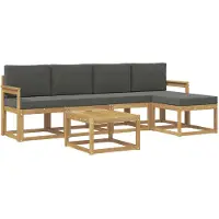 vidaXL Buiten bank set 6 st Wit en antracietkleurig