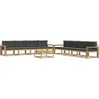 vidaXL Buiten bank set 9 st Wit en antracietkleurig Polyester