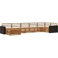 vidaXL Buiten bank set 7 st Naturel