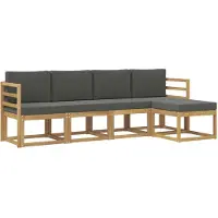vidaXL Buiten bank set 5 st Wit en antracietkleurig