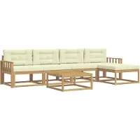 vidaXL Buiten bank set 6 pcs Wit en crèmekleurig 79 x 79 x 37 cm