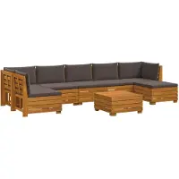 vidaXL 8 st Buiten bank set Massief Acacia Hout Bruin