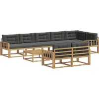 vidaXL Buiten bank set 9 st Wit en antracietkleurig Polyester