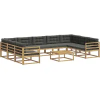 vidaXL Buiten bank set 10 st Wit en antracietkleurig