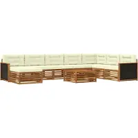 vidaXL Buiten bank set 9 st Natuurlijk en Crème Massief Acacia Hout