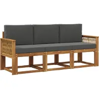 vidaXL Buiten bank set 3 st Natuurlijk en Antraciet Polyester