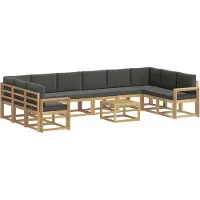 vidaXL Buiten bank set 11 st Wit en antracietkleurig