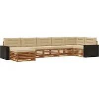 vidaXL Buiten bank set 7 st Natuurlijk en Beige