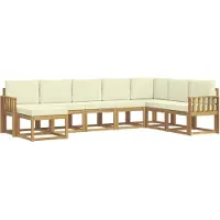 vidaXL Buiten bank set 8 st Wit en crèmekleurig
