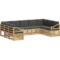 vidaXL Buiten bank set 9 st Wit en antracietkleurig Polyester