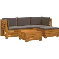 vidaXL 5 st Buiten bank set Massief Acacia Hout Bruin