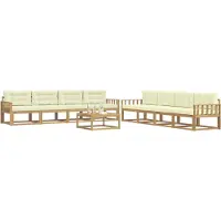 vidaXL Buiten bank set 9 st Wit en crèmekleurig Polyester