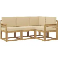 vidaXL Buiten bank set 4 st Wit en Beige
