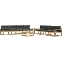 vidaXL Buiten bank set 9 st Wit en antracietkleurig Polyester