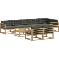 vidaXL Buiten bank set 9 st Wit en antracietkleurig Polyester
