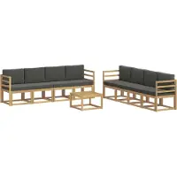 vidaXL Buiten bank set 9 st Wit en antracietkleurig