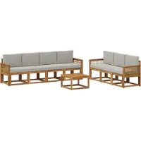 vidaXL Buiten bank set 8 st Naturel en lichtgrijs Polyester