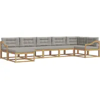 vidaXL Buiten bank set 7 st Wit en Lichtgrijs