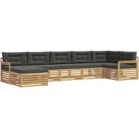 vidaXL Buiten bank set 7 st Wit en antracietkleurig