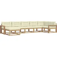 vidaXL Buiten bank set 7 st Wit en crèmekleurig