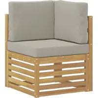 vidaXL Buiten bank set 4 st Wit en Lichtgrijs Polyester