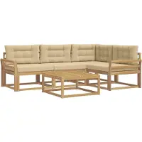 vidaXL Buiten bank set 5 pcs Wit en Beige 79 x 79 x 37 cm Polyester