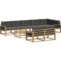 vidaXL Buiten bank set 9 st Wit en antracietkleurig Polyester