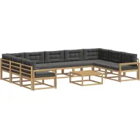 vidaXL Buiten bank set 10 st Wit en antracietkleurig