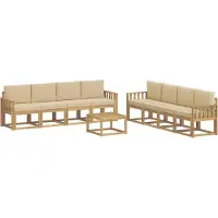vidaXL Buiten bank set 9 st Wit en Beige