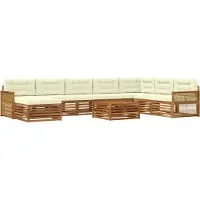 vidaXL Buiten bank set 9 st Natuurlijk en Crème Massief Acacia Hout