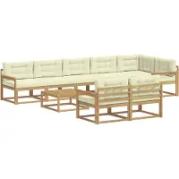vidaXL Buiten bank set 9 pcs Wit en crèmekleurig 79 x 79 x 37 cm