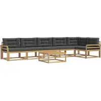 vidaXL Buiten bank set 7 st Wit en antracietkleurig Polyester