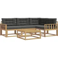 vidaXL Buiten bank set 5 st Wit en antracietkleurig Polyester