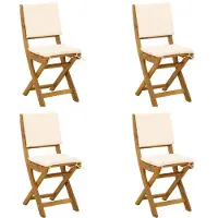 vidaXL Buiten bistrostoelen, 4 stuks, crèmekleurig, massief acaciahout