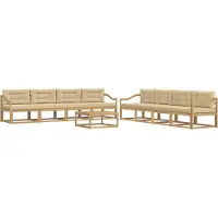 vidaXL Buiten bank set 9 pcs Wit en Beige 79 x 79 x 37 cm Polyester