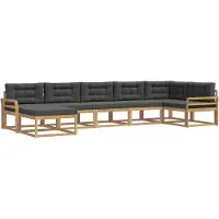 vidaXL Buiten bank set 7 st Wit en antracietkleurig
