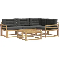 vidaXL Buiten bank set 5 st Wit en antracietkleurig Polyester