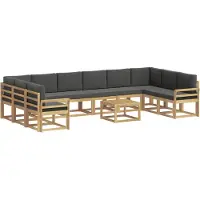 vidaXL Buiten bank set 11 st Wit en antracietkleurig