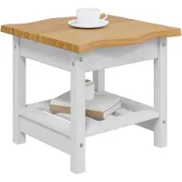 vidaXL Bijzettafel EKAI Wit 50 x 50 x 45,5 cm Massief grenenhout