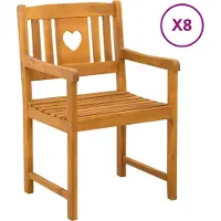 vidaXL Tuinstoelen 8 st Naturel Massief Acacia Hout