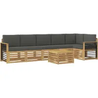 vidaXL Buiten bank set 7 st Wit en antracietkleurig Polyester