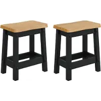 vidaXL Barkruk EKAI, 2 stuks, zwart, 40 x 29 x 45,5 cm