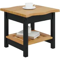 vidaXL Bijzettafel EKAI Zwart 50 x 50 x 45,5 cm Massief grenenhout