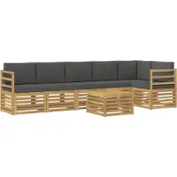 vidaXL Buiten bank set 7 st Wit en antracietkleurig Polyester