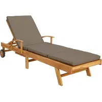 vidaXL Ligstoel met kussen 100% Polyester Solid-Teak