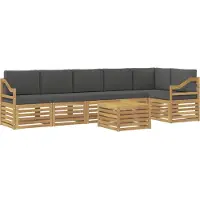 vidaXL Buiten bank set 7 st Wit en antracietkleurig Polyester